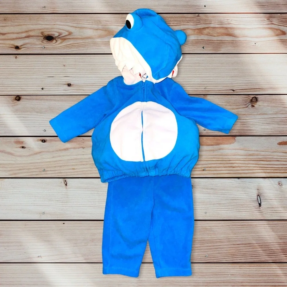 L1 Carters‎ Halloween Shark costume outfit baby infant 6 9 months boy fleece